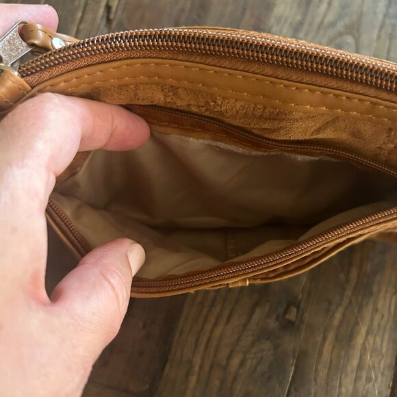 Vintage Tinder Brown Leather Crossbody Wallet Bag | Genuine Leather | NWT 8.5" W - Picture 7 of 12